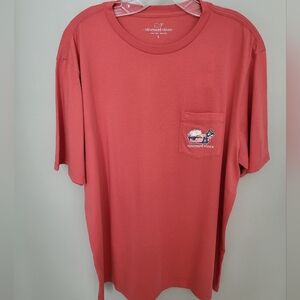 Vineyard Vines Men Large LAX Bro Whale Pocket Tee Short‎ Sleeve Shirt Jetty Red
